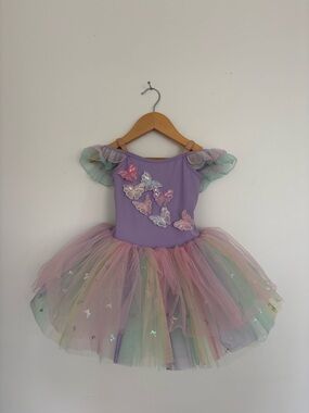 Girls Purple Butterfly Tulle Tutu Costume